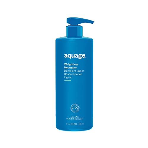 AQUAGE. Weightless Detangler, Ultra-Light Conditioner, Instantly Hydrates and Restores Moisture Without Weighing Hair Down, Eliminates Tangles, Retains Natural Body, 33.8 oz