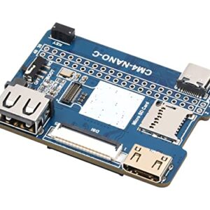 Nano Base Board (C) for Raspberry Pi Compute Module 4 Lite/eMMC, Onboard 8MP Camera Module with 160°FOV, Multiple Interfaces, Same Size as The Raspberry Pi CM4