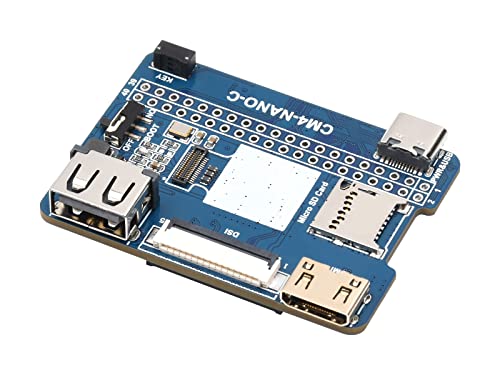 Nano Base Board (C) for Raspberry Pi Compute Module 4 Lite/eMMC, Onboard 8MP Camera Module with 160°FOV, Multiple Interfaces, Same Size as The Raspberry Pi CM4