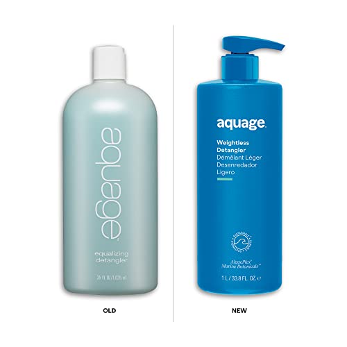 AQUAGE. Weightless Detangler, Ultra-Light Conditioner, Instantly Hydrates and Restores Moisture Without Weighing Hair Down, Eliminates Tangles, Retains Natural Body, 33.8 oz