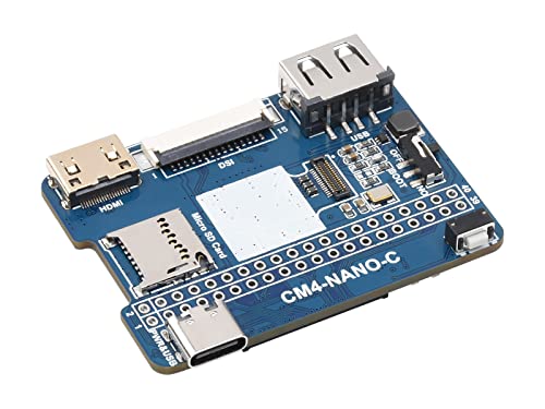 Nano Base Board (C) for Raspberry Pi Compute Module 4 Lite/eMMC, Onboard 8MP Camera Module with 160°FOV, Multiple Interfaces, Same Size as The Raspberry Pi CM4