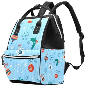 christmas snowflakes and berries diaper bag backpack baby nappy changing bags multi function large capacity travel bag