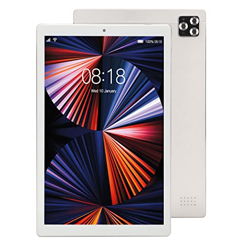 10 Inch Tablet, IPS HD Touch Screen 4GRAM 64GROM 128GB Expandable, Octa Core CPU 2.0GHz, Dual Cameras, WiFi 2.4 5.0 GHz, Battery Life, Dual SIM Dual Standby, G Sensor (US Plug)