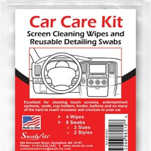 SWAB-ITS® 12-Piece Car Care Kit with Screen Wipes & Reusable Detailing Swabs: 87-8210