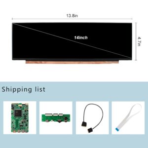 VSDISPLAY 14 Inch NV140XTM-N52 IPS LCD Screen 3840x1100 14'' Display Panel with Mini HD-MI Type C LCD Controller Board VS-RT2795T4K-V5