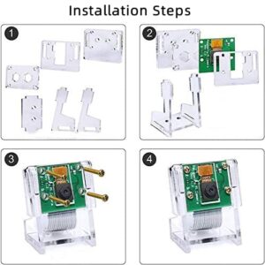 RasTech for Raspberry Pi Camera Module 5MP 1080p OV5647 Webcam Video Camera Module Set with 1 Clear Stand and 3 Ribbon Cable for Pi 5 Pi 4 Model A/B, Zero w/2w