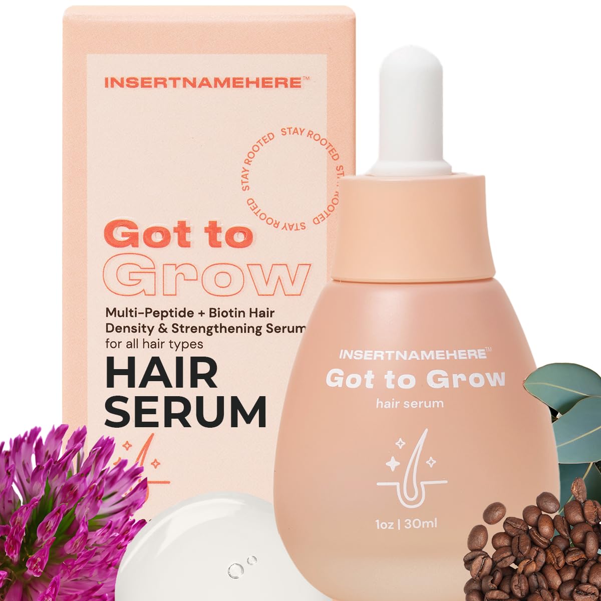 INH Hair Serum | G2G Biotin & Caffeine Scalp Treatment That Supports Natural Hair Growth | Non Comedogenic Follicle Stimulator & Multi-Peptide Serum for Hair Density & Strengthening | 30-Day Supply