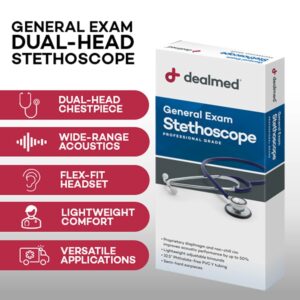 Dealmed Blood Pressure Monitor and Stethoscope Bundle | Includes (1) Arm Blood Pressure Monitor with Adult Cuff (Black) and (1) Dual-Head Stethoscope (Neon Orange)