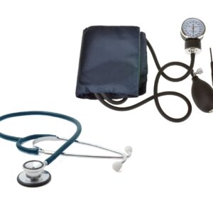 Dealmed Blood Pressure Monitor and Stethoscope Bundle | Includes (1) Arm Blood Pressure Monitor with Adult Cuff (Black) and (1) Dual-Head Stethoscope (Teal)