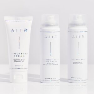 AIIR Professional Travel Size Haircare Bundle - Texture Spray, Smoothing Cream, Flexible Hold Hairspray & Travel Bag, Vegan Hair Care Infused with Crystals, Clean Beauty