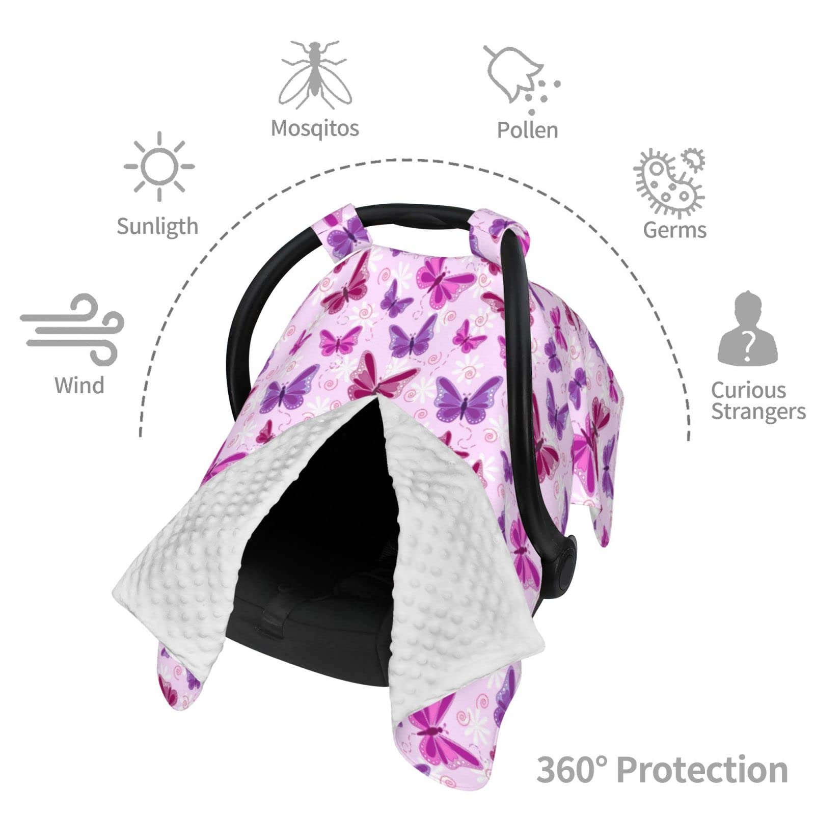 Butterfly Car Seat Cover for Baby in Winter Summer, Nursing Cover for Mom Butterfly Baby Stuff for Baby Girl Boy