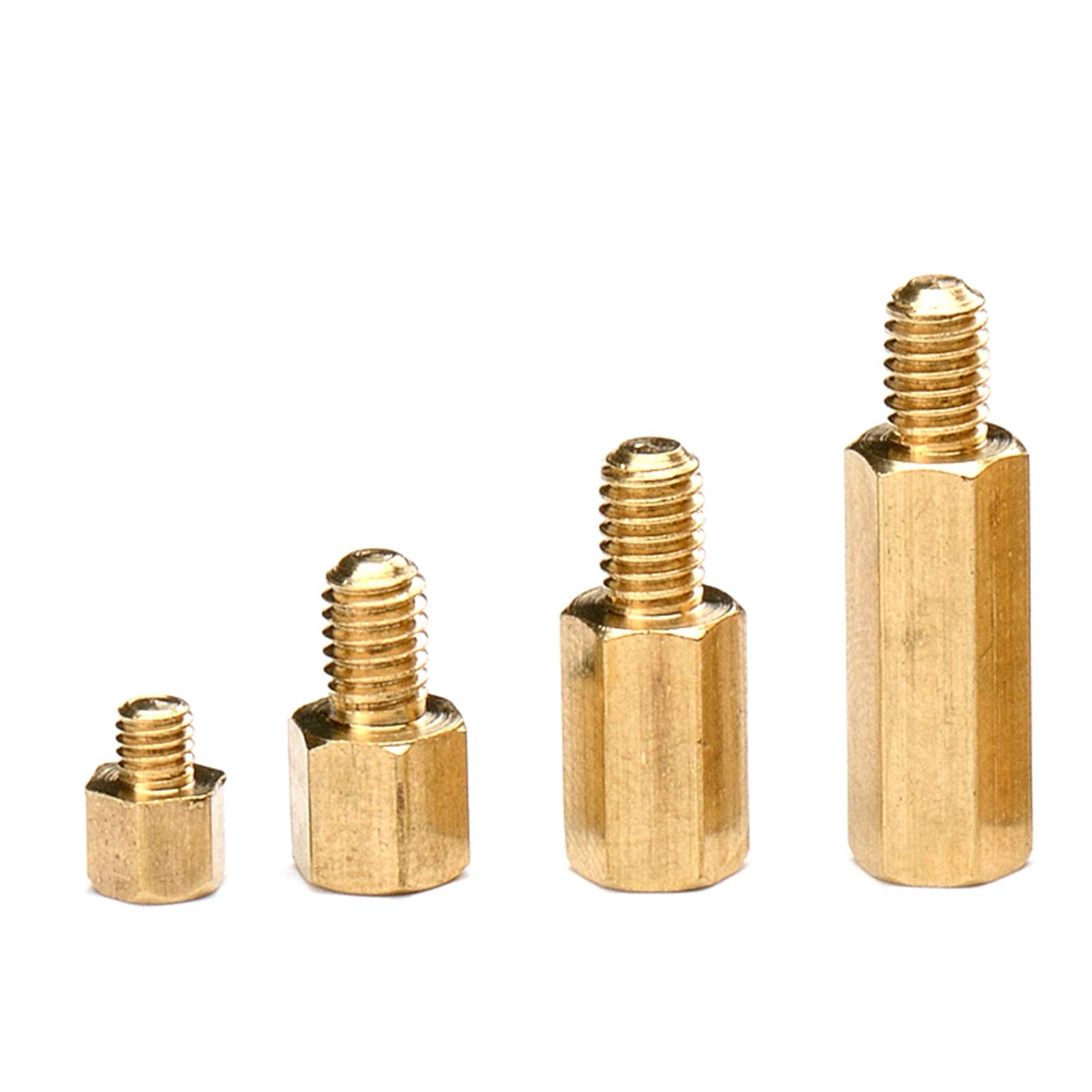 GASELO Bolt Screw,Thread Screws,Screw,M2 Hex Brass Male Female Standoff Board Stud Metric Hexagon Bolt Screw M2X7mm 3mm 30Pcs (Color : M2x14mm)