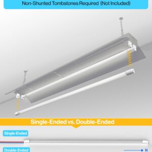 Sunco 100 Pack T8 LED Bulbs 4 Foot, LED Fluorescent Tube Replacement, 4ft LED Tube Light, Ballast Bypass, 18W, 2200 LM, 6000K Daylight Deluxe, Single Ended Power, Clear Lens, UL