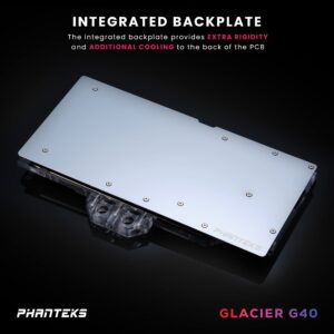 Phanteks (PH-GB4090MS Glacier G4090 MSI Water Block Bundle for MSI SUPRIM (X) / Gaming (X) Trio RTX 4090, Nickel-Plated Copper Block, Acrylic, Aluminum Cover Plate, Digital-RGB (Chrome)