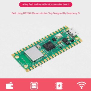 waveshare Pre-Soldered Header Raspberry Pi Pico W, Built-in WiFi Support 2.4 GHZ Wi-Fi 4, Based on Official RP2040 Dual-Core Processor,Dual-core Arm Cortex M0+ Processor