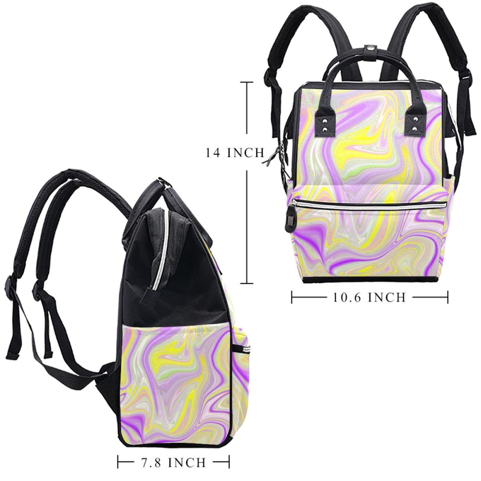 Swirl Liquid Flowing Waves Diaper Bag Backpack Baby Nappy Changing Bags Multi Function Large Capacity Travel Bag