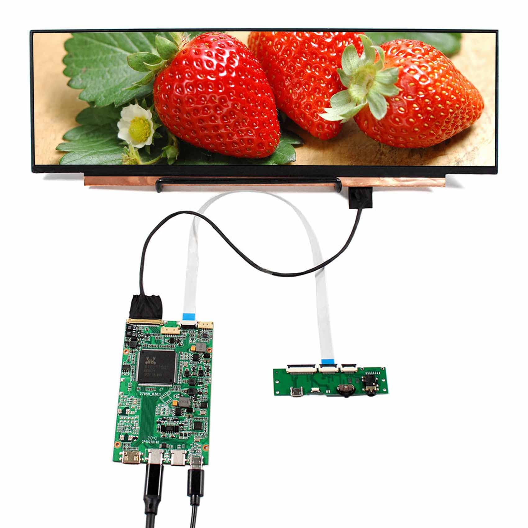 VSDISPLAY 14 Inch NV140XTM-N52 IPS LCD Screen 3840x1100 14'' Display Panel with Mini HD-MI Type C LCD Controller Board VS-RT2795T4K-V5