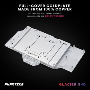 Phanteks (PH-GB4090MS Glacier G4090 MSI Water Block Bundle for MSI SUPRIM (X) / Gaming (X) Trio RTX 4090, Nickel-Plated Copper Block, Acrylic, Aluminum Cover Plate, Digital-RGB (Chrome)