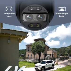 REOLINK 4K Dual-Lens Outdoor PTZ Auto-Tracking Camera (2 Pack) Bundle with 128GB microSD Card (2 pcs), 6X Hybrid Zoom, with Spotlight, 2.4G/5GHz WiFi