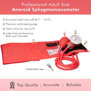 NOVAMEDIC First Aid Fanny Pack Stocked with Emergency Essentials and Professional Aneroid Sphygmomanometer Blood Pressure Machine with Stethoscope Set, Essential Medical Supplies kit