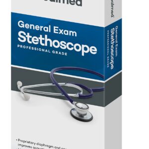 Dealmed Blood Pressure Monitor and Stethoscope Bundle | Includes (1) Arm Blood Pressure Monitor with Adult Cuff (Black) and (1) Dual-Head Stethoscope (Navy)