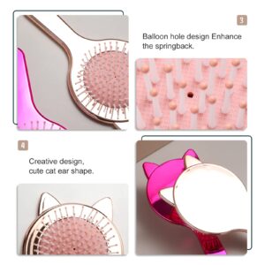 Detangling Hair Brush Air cushion Comb Oneleaf Cute cat ear shape for Curly, Thick, Natural, Straight, Fine, Wet or Dry Hair for Women, Kids and Toddlers-Pain Free(Ombre-2pcs)