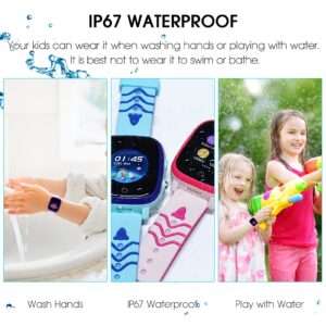 4G Kids Smart Watch with GPS Tracker and Calling, IP67 Waterproof, 2-Way Calls, GPS Tracker, SOS Kids Cell Phone Wrist Watch for Age 3-14 Girls Boys Girls Christmas BirthdayBirthday Gifts (purple)