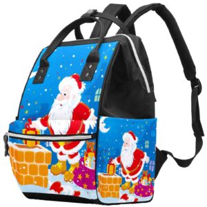 santa claus putting gifts into chimney diaper bag backpack baby nappy changing bags multi function large capacity travel bag