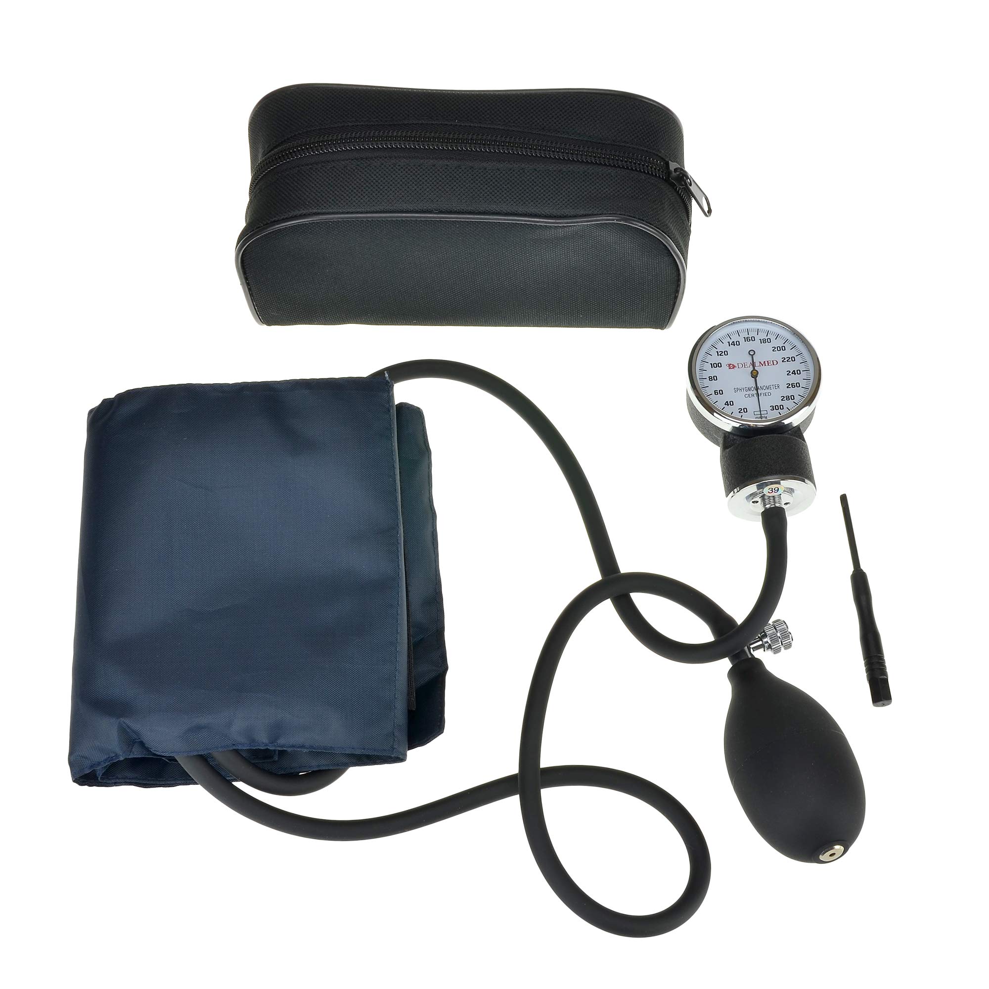 Dealmed Blood Pressure Monitor and Stethoscope Bundle | Includes (1) Arm Blood Pressure Monitor with Adult Cuff (Black) and (1) Dual-Head Stethoscope (Neon Orange)