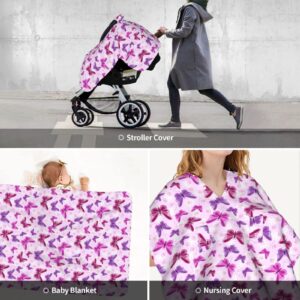 Butterfly Car Seat Cover for Baby in Winter Summer, Nursing Cover for Mom Butterfly Baby Stuff for Baby Girl Boy