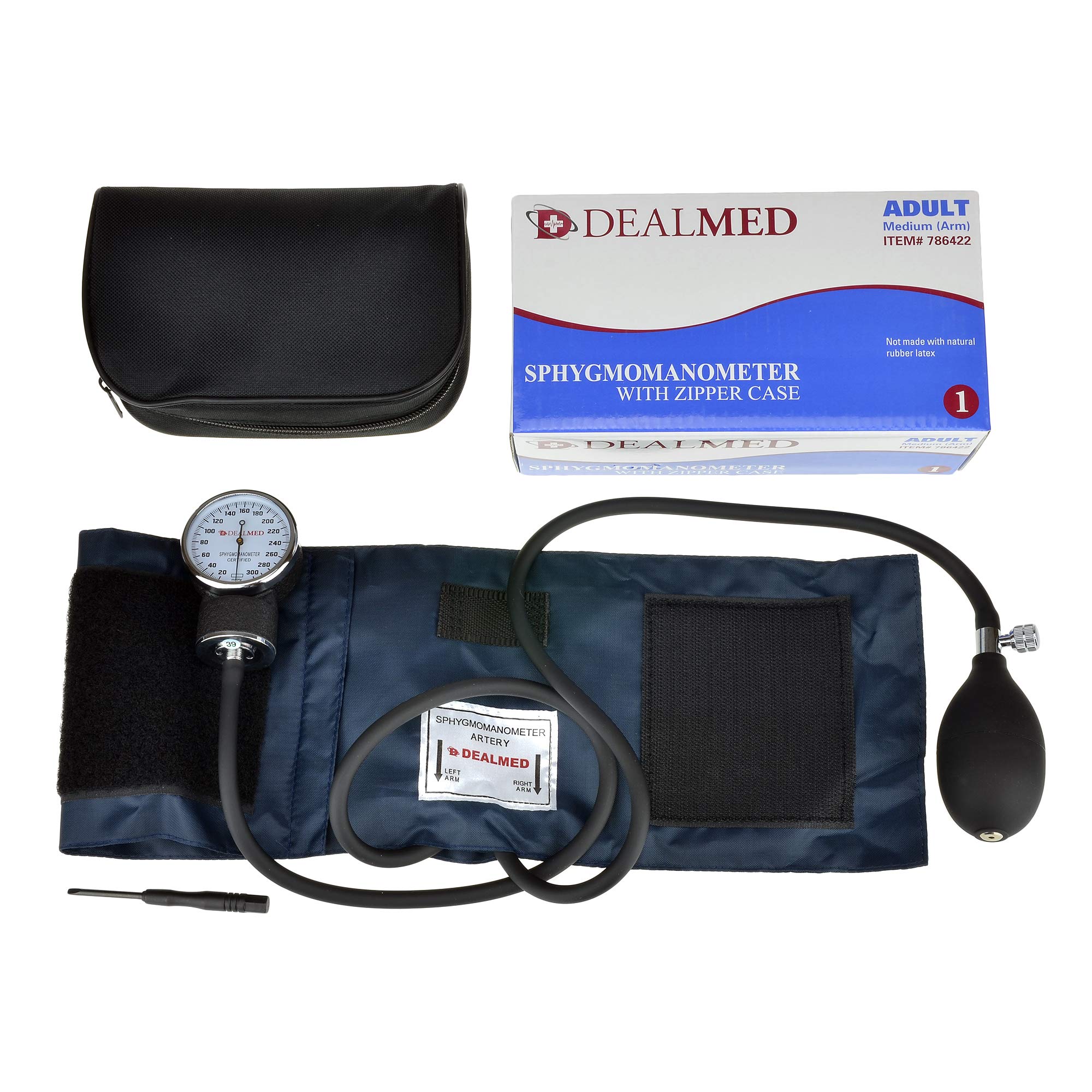 Dealmed Blood Pressure Monitor and Stethoscope Bundle | Includes (1) Arm Blood Pressure Monitor with Adult Cuff (Black) and (1) Dual-Head Stethoscope (Black)