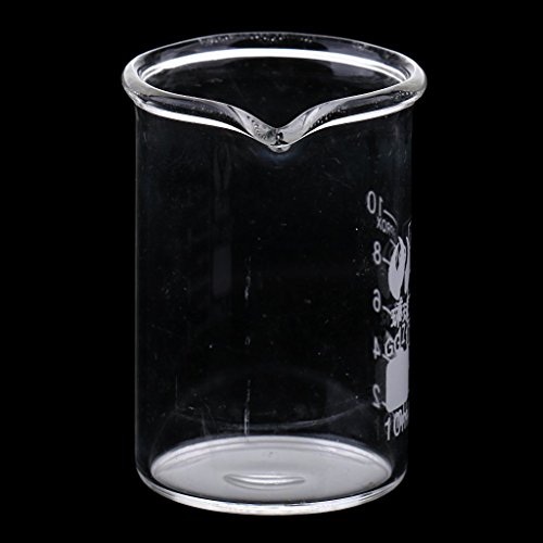 SGerste 10ml 25ml 50ml Glass Transparent Beaker Borosilicate Measuring Glass Beaker Glassware School Chemistry Laboratory Study Supplies