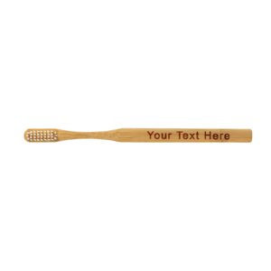 Hat Shark Personalized Bamboo Tooth Brush - Custom Engraved (White)