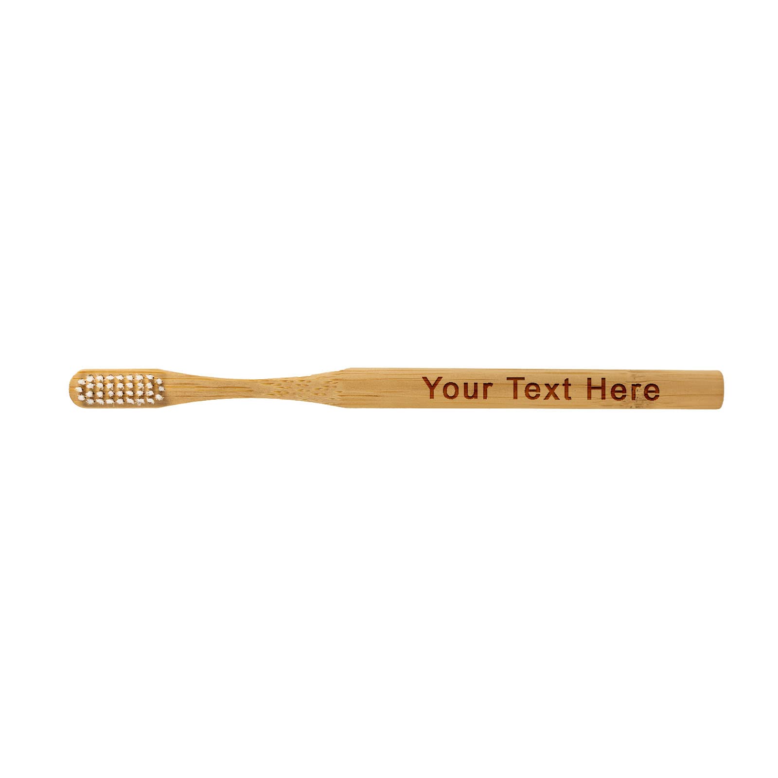 Hat Shark Personalized Bamboo Tooth Brush - Custom Engraved (White)