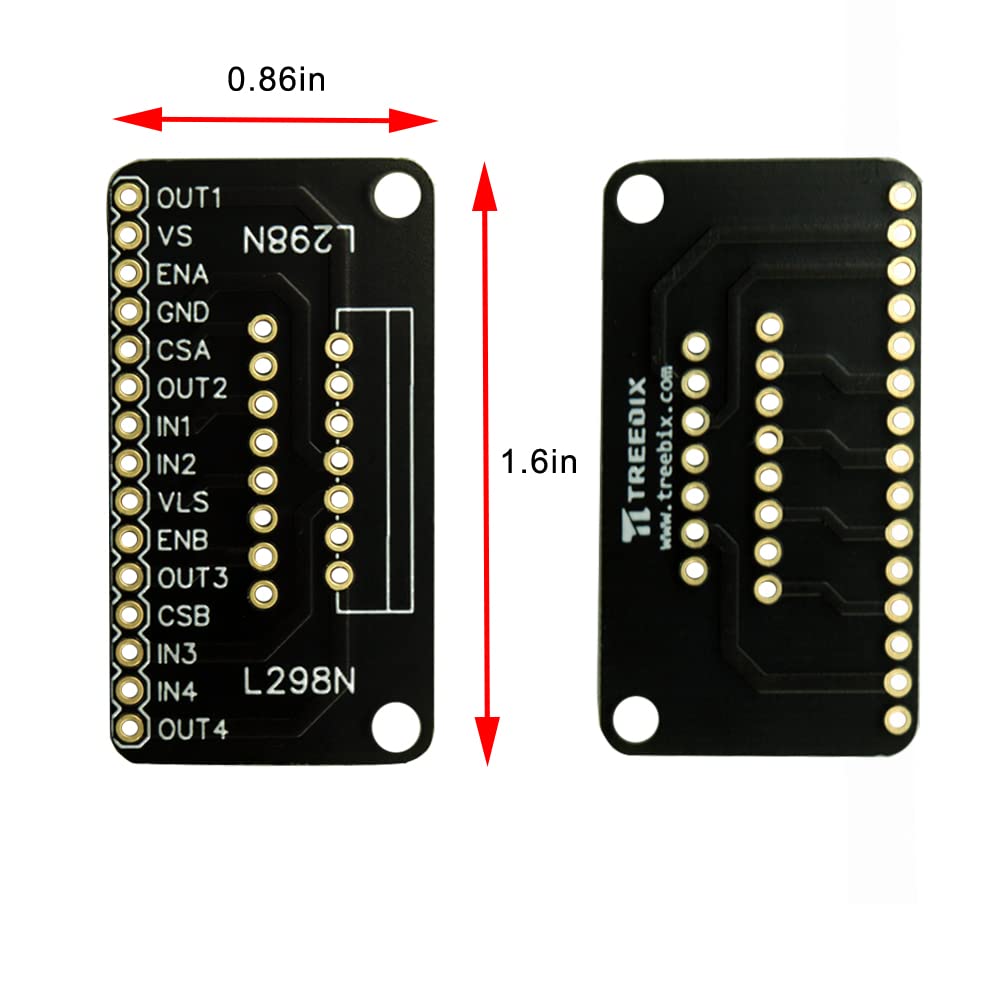 Treedix 2pcs L298N Motor Driver Controller Board Module Stepper Motor DC Dual H-Bridge for Arduino Smart Car Power UNO MEGA R3 Mega2560