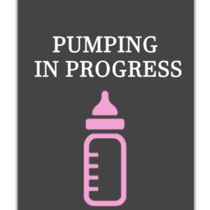 Pumping in Progress Door Sign,Do Not Disturb Door Wood Hanging Sign,Breastfeeding Sign Pumping Room Door Hanger Sign 3.7x9 inch