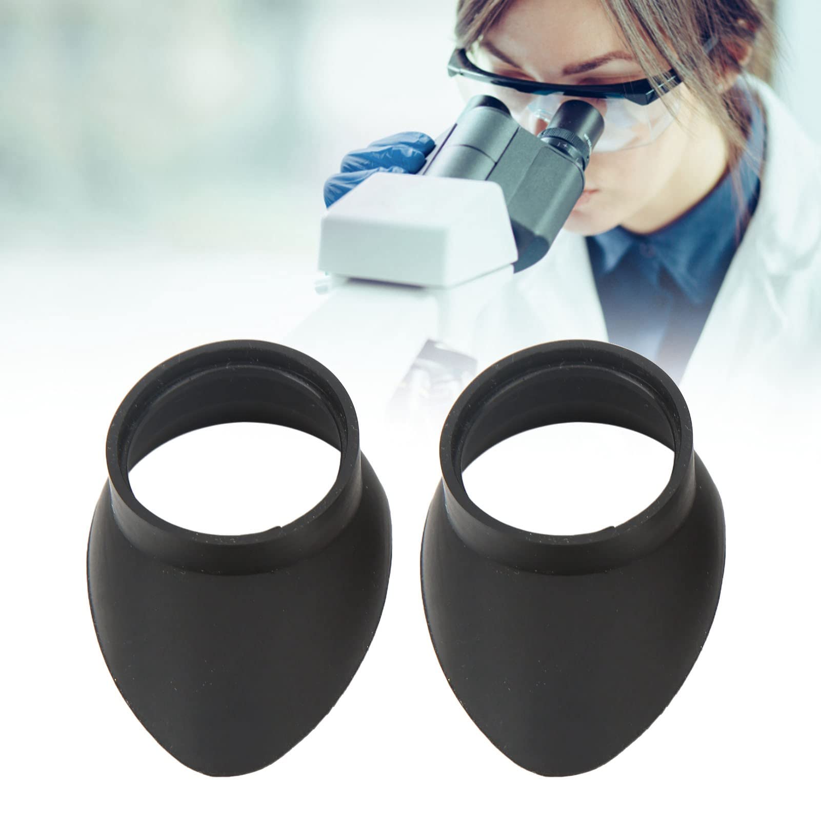 2pcs Microscope Eyepiece Eyeshields, Diameter 1.06in Professional Foldable Rubber Eyepiece Eyecups for Microscope Monoculars Binoculars of 42 to 48 mm/1.65 to 1.89 in