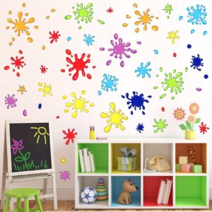 Colorful Wall Decals Color Paint Wall Stickers Watercolor Paint Splash Shape Wall Decals Fabric Splatter Splotches Peel and Stick Wall Stickers Kids Wall Stickers for Classroom Playroom