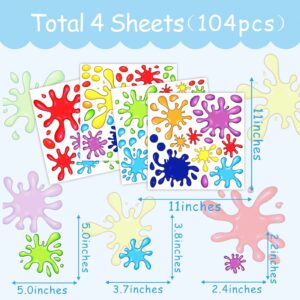 Colorful Wall Decals Color Paint Wall Stickers Watercolor Paint Splash Shape Wall Decals Fabric Splatter Splotches Peel and Stick Wall Stickers Kids Wall Stickers for Classroom Playroom