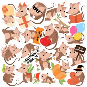 GOLEEX 20 Pack Pcs Waterproof Vinyl Opossum Stickers Funny Animal Cartoon Sticker for Teens Boys Girls Men Women Adults Journaling Scrapbooking Laptop Phone Cars Bottles Decals