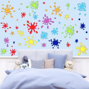 Colorful Wall Decals Color Paint Wall Stickers Watercolor Paint Splash Shape Wall Decals Fabric Splatter Splotches Peel and Stick Wall Stickers Kids Wall Stickers for Classroom Playroom