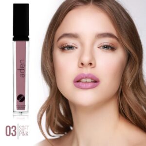 aden Tattoo Matte Lipstick - 7ML - Highly Pigmented - Provides Non-Shinny, Non Smudging and Velvety Finish – Water Proof Made in Italy (03 Soft Pink)