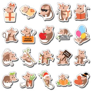 GOLEEX 20 Pack Pcs Waterproof Vinyl Opossum Stickers Funny Animal Cartoon Sticker for Teens Boys Girls Men Women Adults Journaling Scrapbooking Laptop Phone Cars Bottles Decals