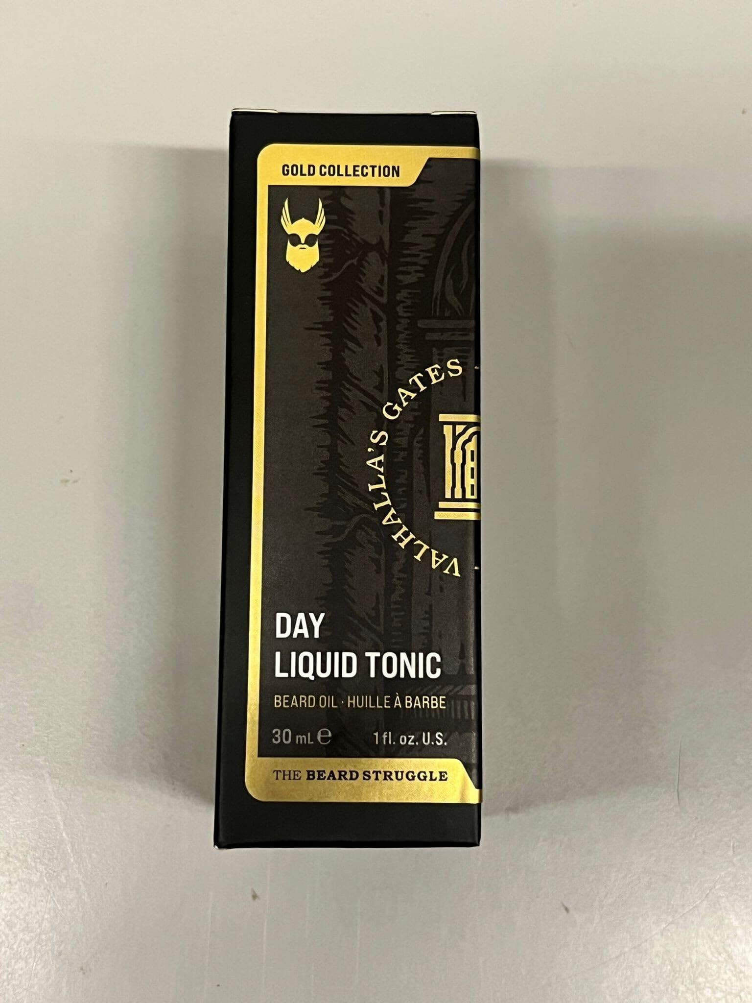 The Beard Struggle - Day Liquid Tonic Beard Oil - Gold Collection, Valhalla's Gates - Beard Oil for Men - Moisturize, Softens Hair, Reduces Itch - Day Time Beard Growth Oil (1 Fl oz)