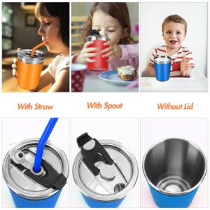 Vermida Kids Toddler Straw Cups with Lids,8oz Spill Proof Kids Tumblers with Straws and Lids,Stainless Steel Smoothie Sippy Cups for Baby for School,Outdoor