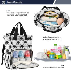 MNSRUU Diaper Bag Cute Penguin Print Diaper Bag Backpack Multifunction Travel Diaper Bag Tote Large Capacity Diaper Changing Backpacks for Moms Dads