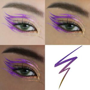 FOCALLURE Chameleon Liquid Eyeliner,Intense Color Shifting Eyeliner Pen,Metallic Multi-Reflective Finish,Waterproof,Smudge-proof,Ultra-Fine Tip,METAL LOVE