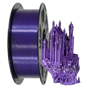 oem mika3d bicolor double colors silk purple black pla coextrusion filament, 1.75mm 2 colors in 1 printing multi colored silk pla, widely fit for 3d printer, 2.2lbs/1kg dual color material