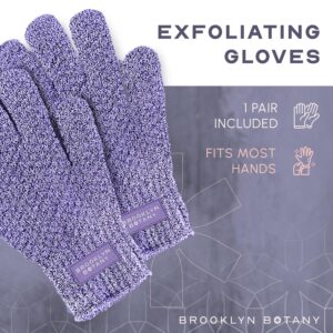 Brooklyn Botany Exfoliating Gloves for Bath and Shower – Heavy Duty Exfoliating Body Scrubber for Massage and Dead Skin Remover for Body – 1 Pair