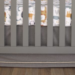 NoJo Zoo Animals White and Gray 4 Pc Crib Bedding Set